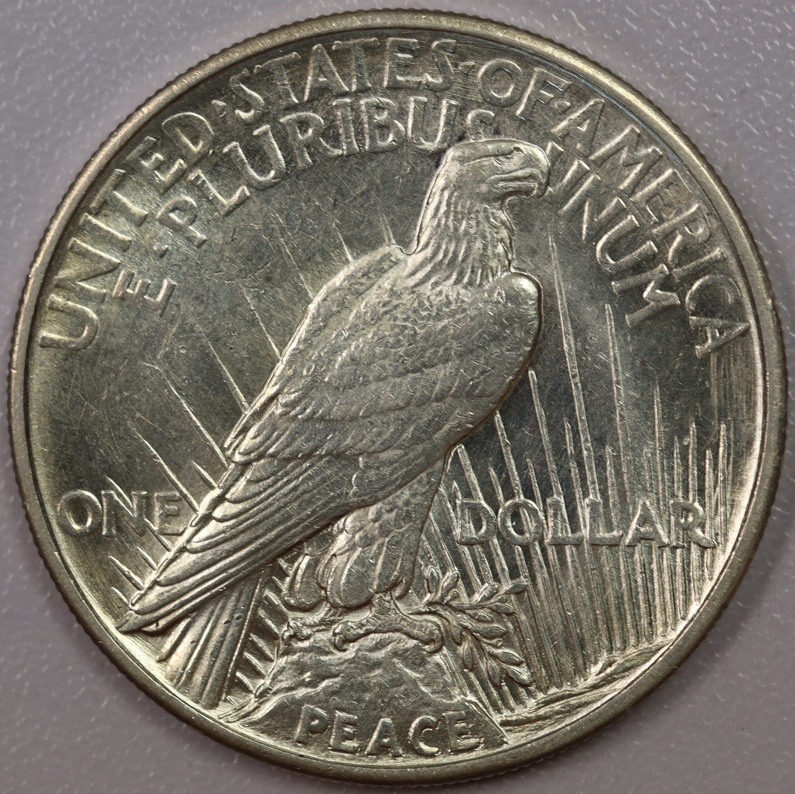 1921 Peace Dollar UNC Cleaned - Image 2