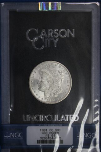 1881 CC Morgan Dollar GSA Hoard NGC MS64 NGC