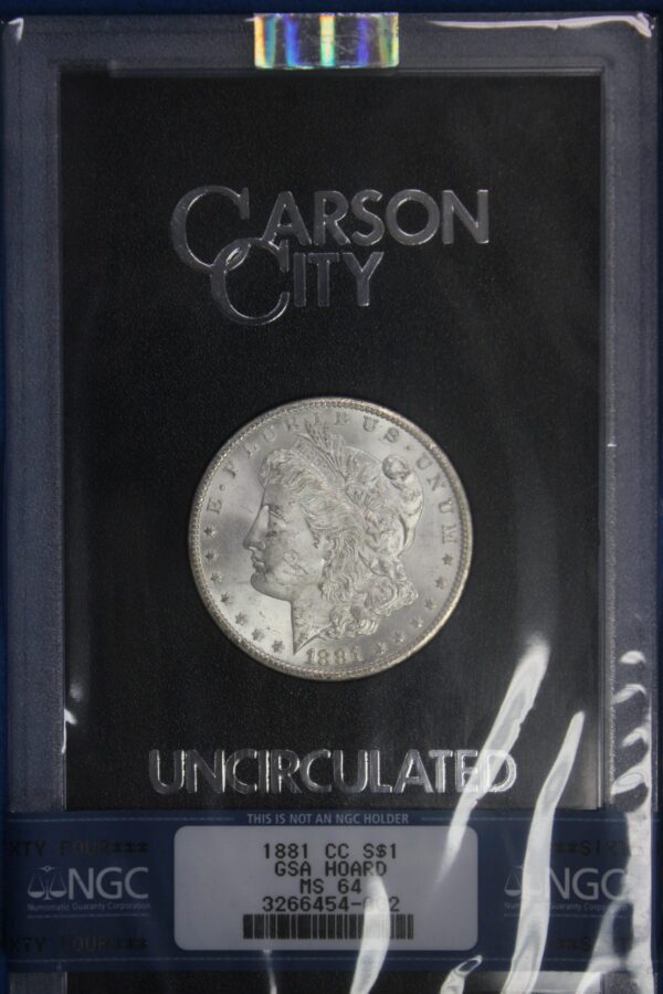 1881 CC Morgan Dollar GSA Hoard NGC MS64 NGC