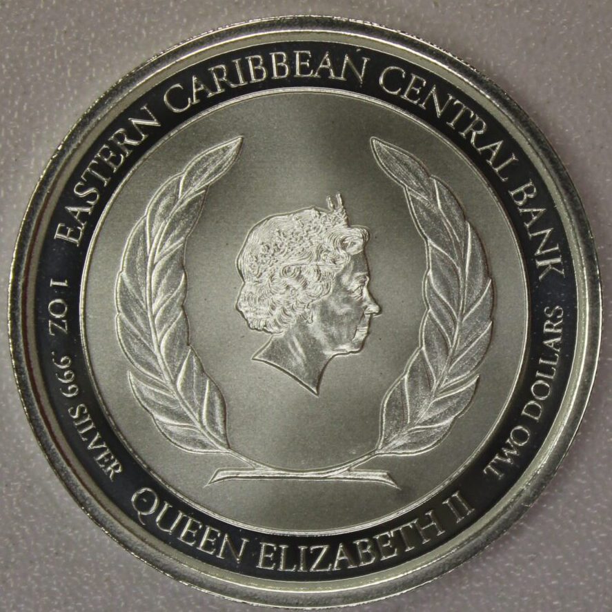 AUCTION- 2021 St Kitts & Nevis Sunken Ship Two Dollars One Ounce