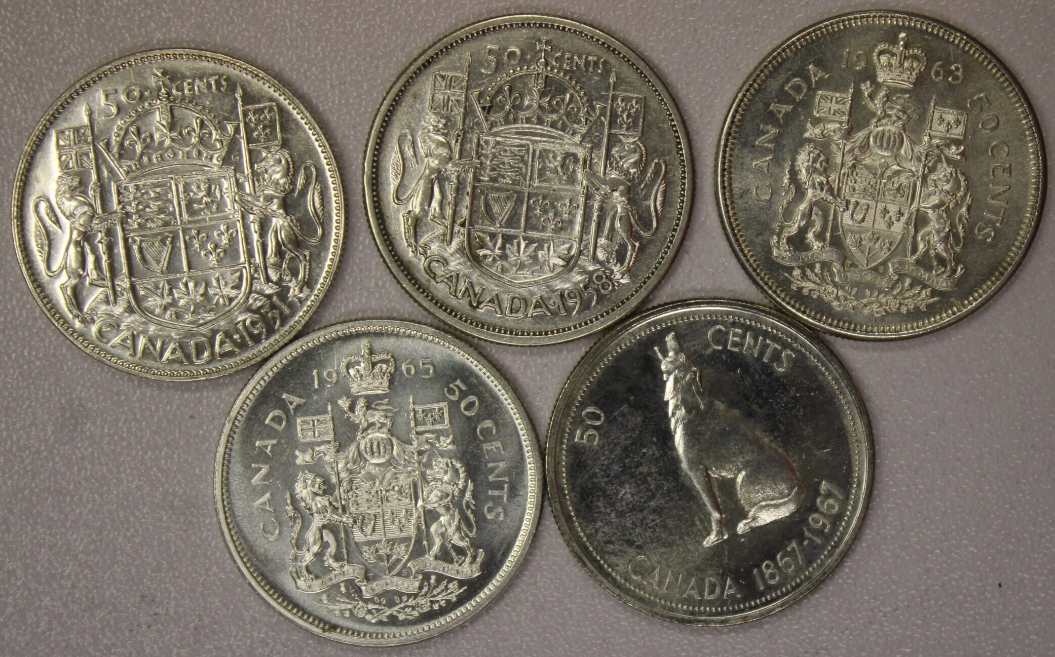 AUCTION- 5 Different Types of Canada Fifty Cent Coins - Image 2