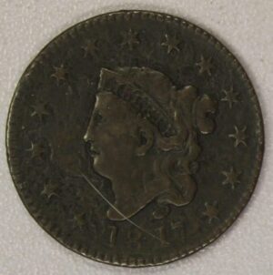 AUCTION-   1817 Liberty Head Matron Head Large Cent Environmental Issues on Obverse