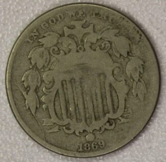 AUCTION-   1869 Shield Nickel Circulated
