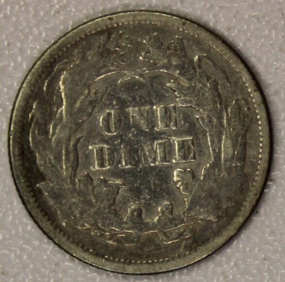 AUCTION- 1874 with Arrows Seated Liberty Dime Cleaned - Image 2