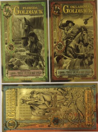 AUCTION-   2022 & 2025 1/2 Goldback & 5 Goldback Notes