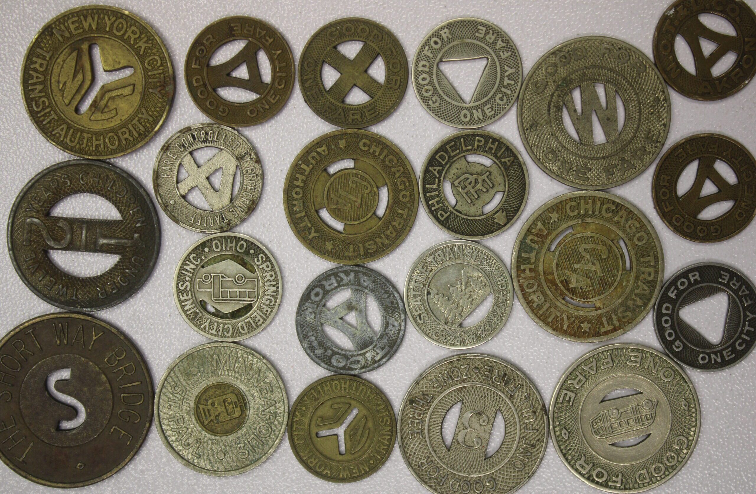 AUCTION- 21 Different Transportation Tokens Various States and Cities - Image 2