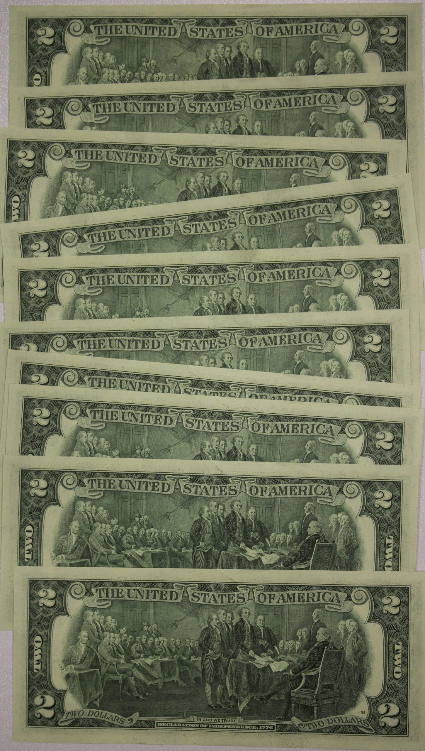 AUCTION- 1976 Two Dollars Federal Reserve Notes Richmond Virginia 10 Consecutively Numbered Bills UNC - Image 2