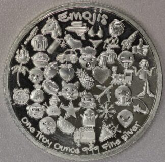 AUCTION-   "Emojis" One Troy Ounce .999 Fine Silver Round