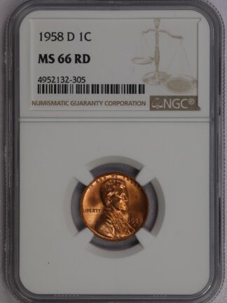 Auction- 1958 D Lincoln Wheat Cent MS66 RD
