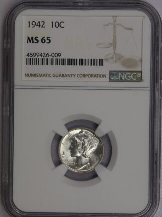 Auction - 1942 Mercury Dime MS65 NGC