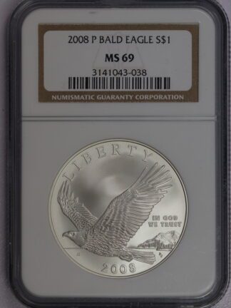 2008 P Bald Eagle Silver Dollar Commemorative NGC MS69