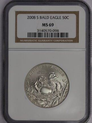 Auction - 2008 S Bald Eagle Clad half Dollar Comm. MS69 NGC