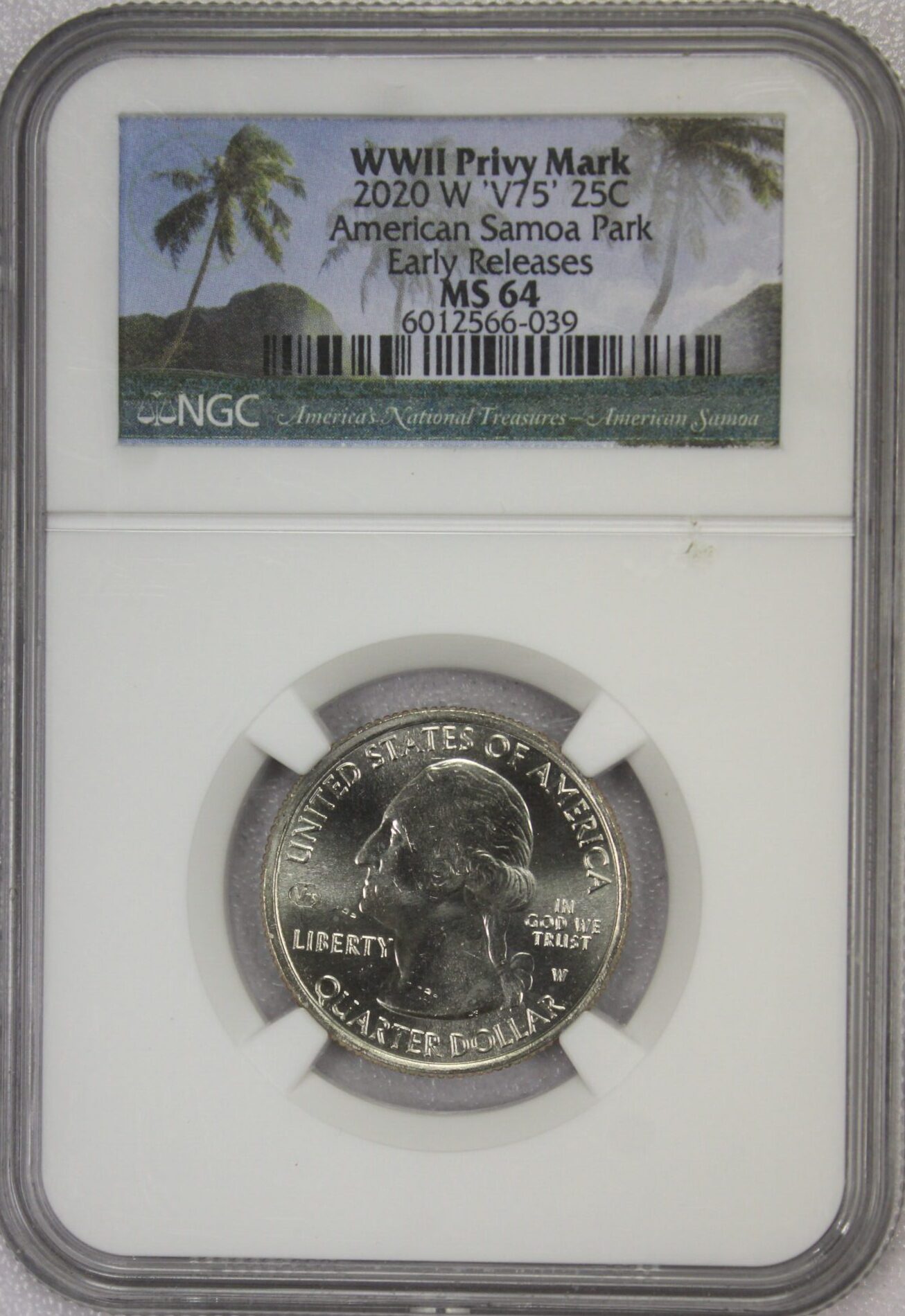 AUCTION- 2020-W American Samoa Park Washington Quarter Early Releases NGC MS64