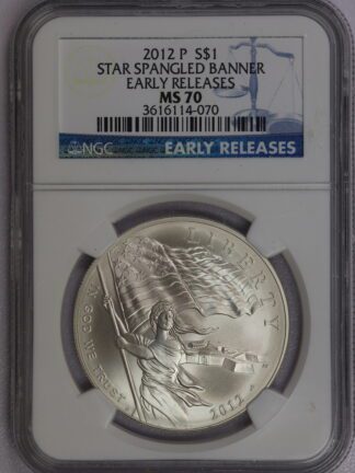 Auction - 2012 S Star Spangled Banner Silver Dollar Comm. MS70 NGC