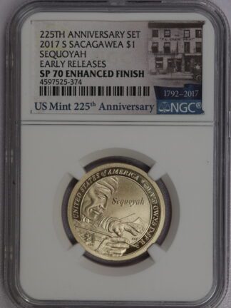 Auction - 2017 S Sacagawea Dollar Sequoyah SP70 Enhanced Finish NGC