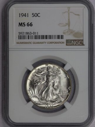 1941 Walking Liberty Half NGC MS66