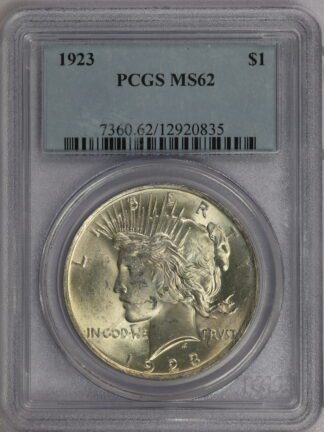 Auction - 1923 Peace Dollar MS62 PCGS