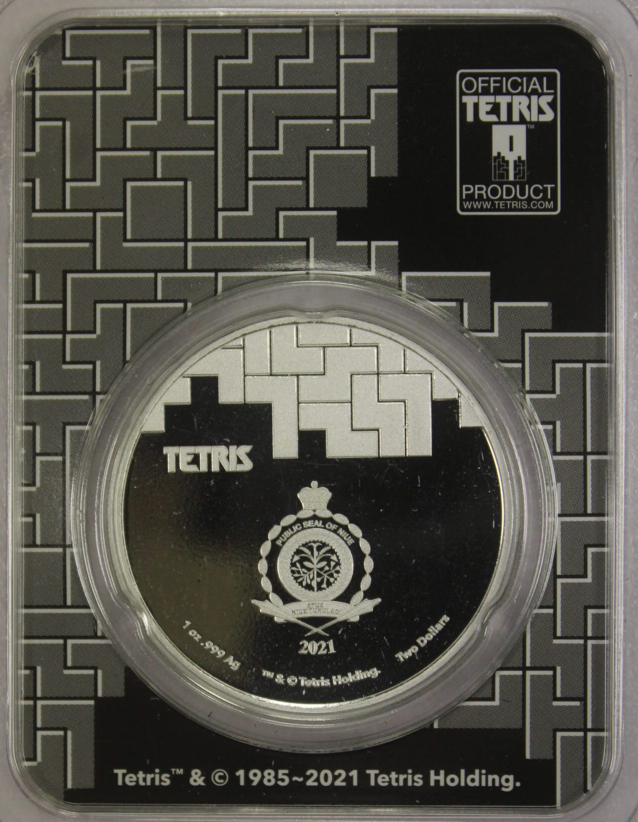 AUCTION- 2021 Niue Two Dollars One Ounce .999 Silver TETRIS - Image 2