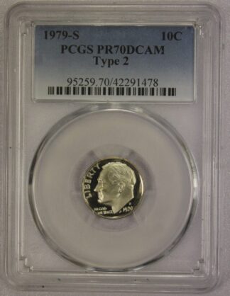 AUCTION-   1979-S Roosevelt Dime PCGS PR70 DCAM Type 2