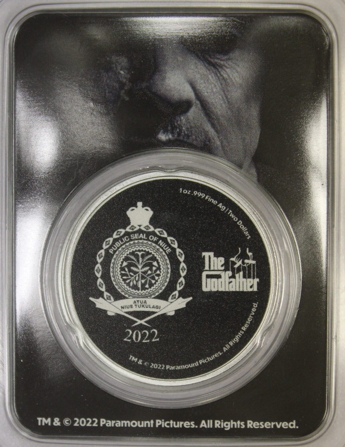 AUCTION- 2022 NIUE Two Dollars One Troy Ounce .999 Silver The Godfather 50 Years - Image 2