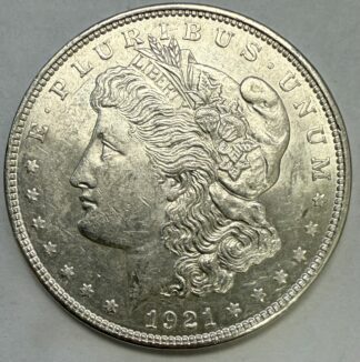1921 D Morgan Dollar AU Cleaned