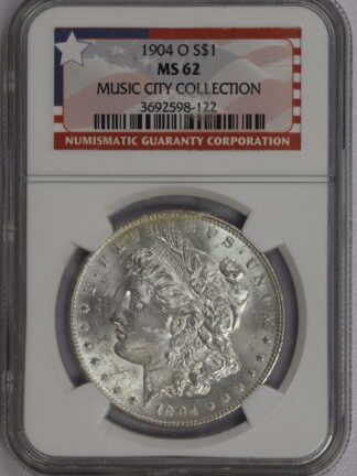 1904 O Morgan Silver Dollar MS62 NGC Music City Collection