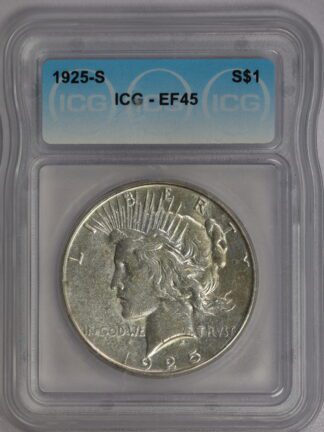 1925 S Peace Dollar ICG EF45