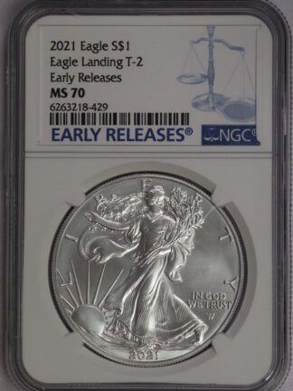 2021 Type Two T-2 Silver Eagle Early Release Blue Label MS70 NGC