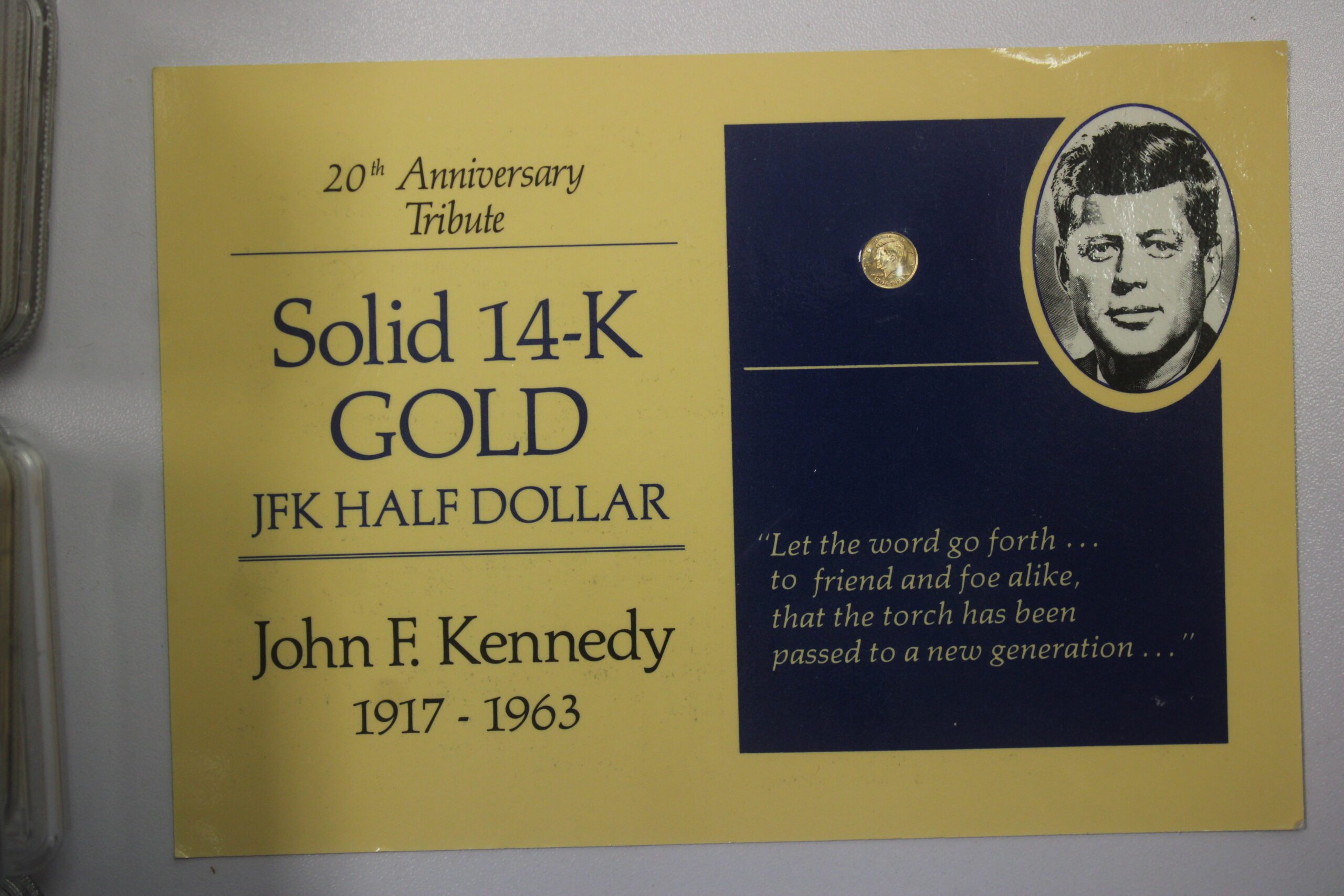 Auction - 1984 Private Mint Gold Kennedy Half Dollar 1.965 Grains Of Gold