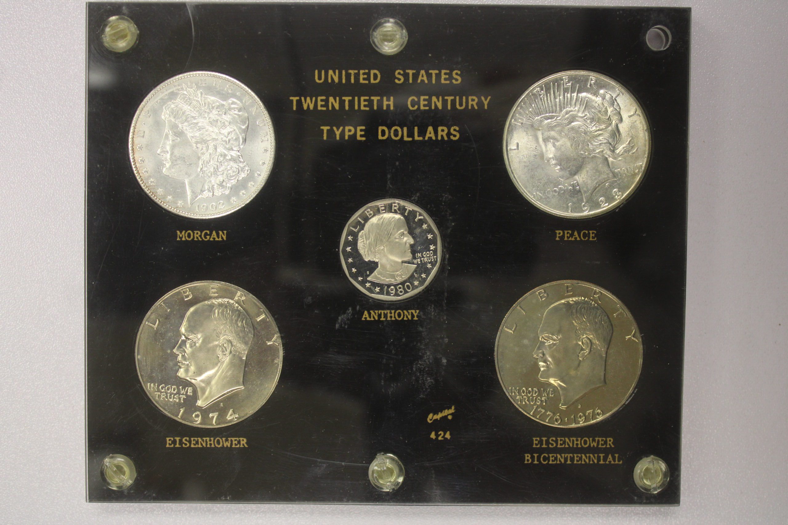 AUCTION- United States Twentieth Century Type Dollars Morgan, Peace, Eisenhower and SBA In a Capitol Plastic Holder