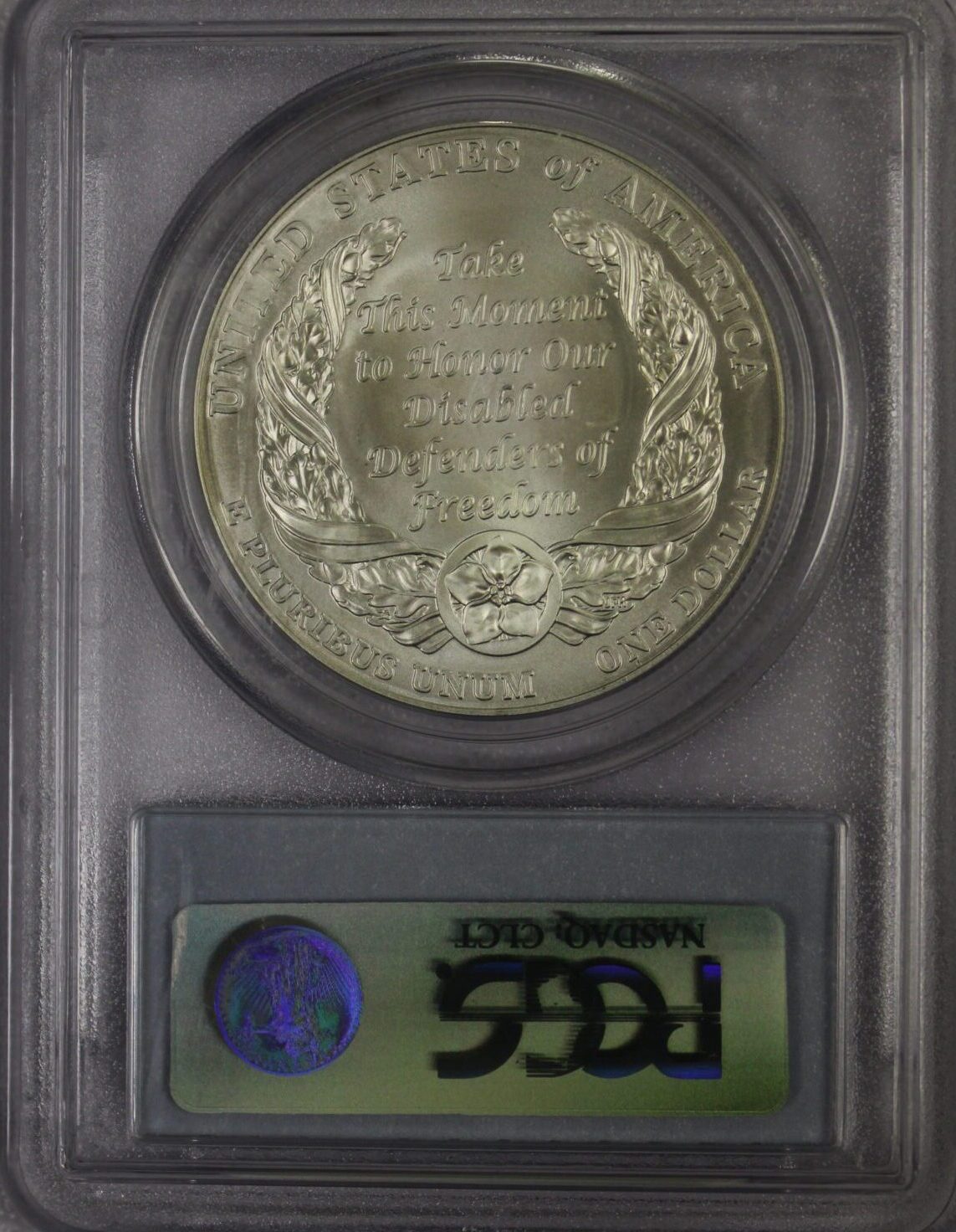 AUCTION- 2010-W Disabled Veterans Commemorative Silver Dollar PCGS MS69 - Image 2
