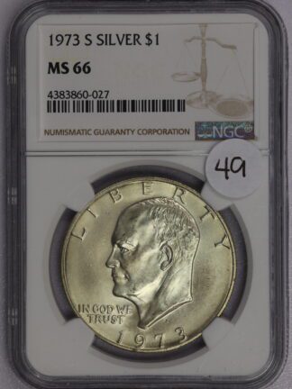 AUCTION - 1973 S Eisenhower Dollar MS66 NGC 40% Silver