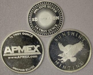 AUCTION-   1.25 Troy Ounces in Fractional Silver Rounds