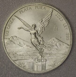 AUCTION-   2023 Mexico 1/2 Onza (Half Troy Ounce .999 Silver)