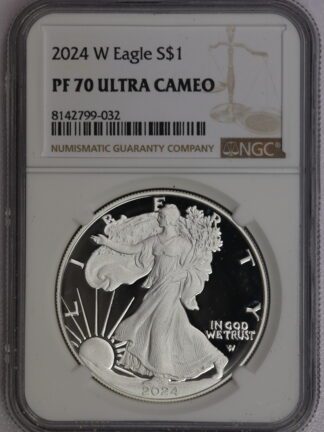 2024 W Silver Eagle Light Brown Label PF70 NGC – Portsmouth Coin
