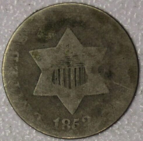 AUCTION- 1852 Three Cent Silver "Trime" Circulated