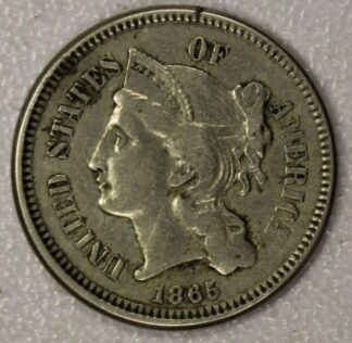 AUCTION-   1865 Three Cent Piece Nickel Better Grade