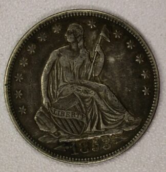 AUCTION-   1853 Arrows & Rays Seated Liberty Half Dollar Very Fine