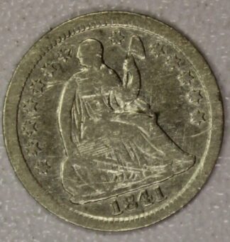 AUCTION-   1841 Seated Liberty Half Dime Circulated & Cleaned