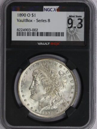1890 O Morgan Dollar NGC 9.3 NGCX Vault Box