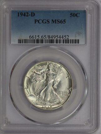 1942 D Walking Half Dollar MS65 PCGS