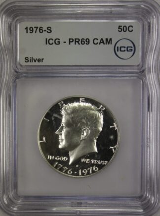 AUCTION- 1976-S 40% Silver Kennedy Half Dollar IGC PR69 CAM