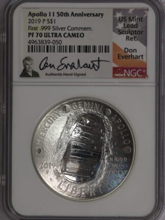 2019 P Apollo 11 50th Ann. Dollar NGC PF70 First .999 Silver Comm