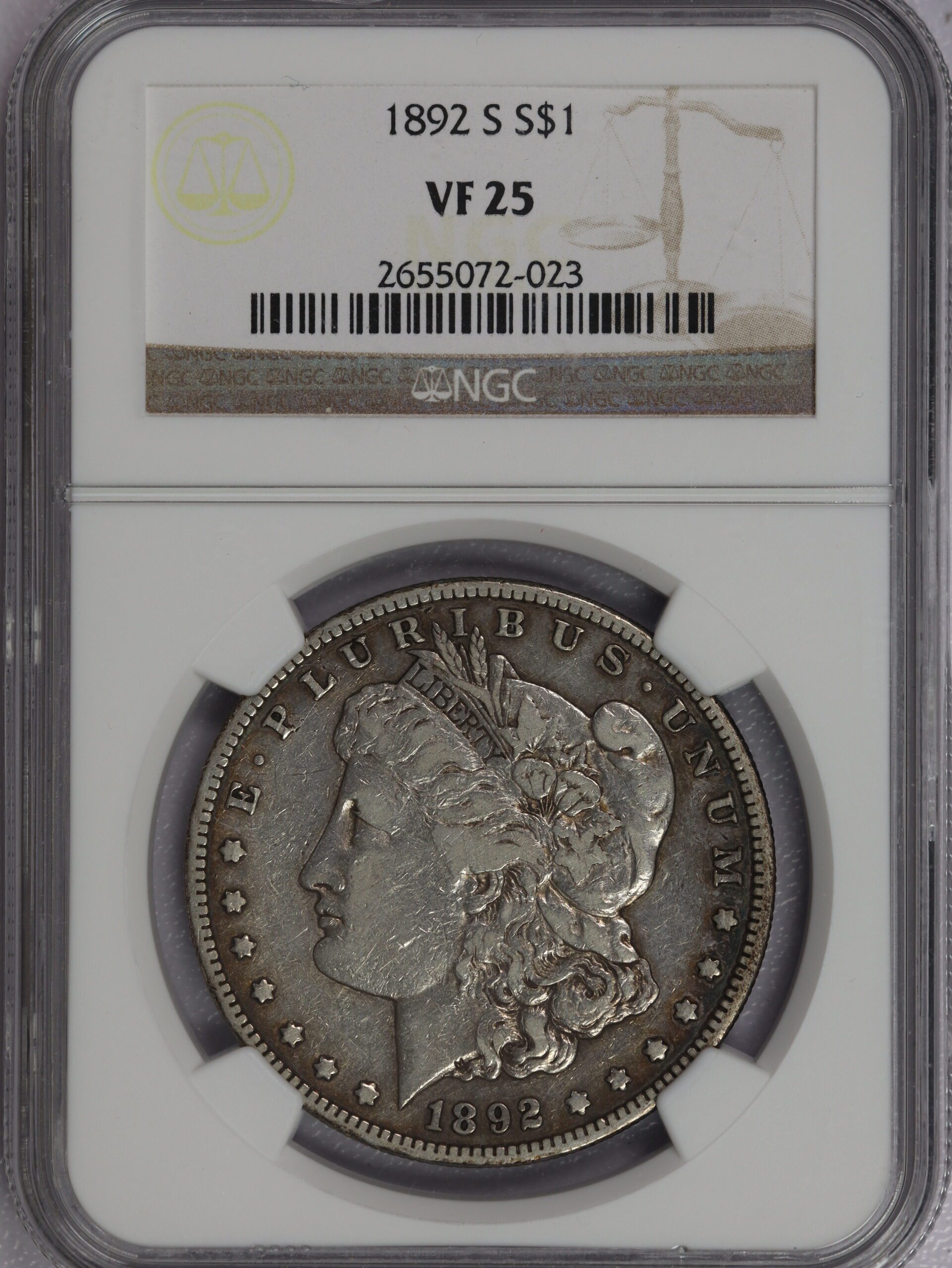 1892 S Morgan Dollar VF25 NGC