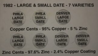 AUCTION- 1982 Lincoln Cents 7 Varieties of the Zinc & Copper Cents