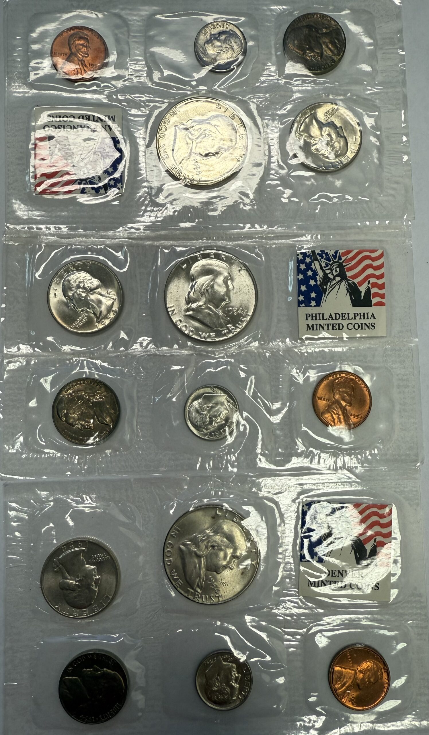 1954 P D S Uncirculated Mint Set Aftermarket Packaging 15 Coins