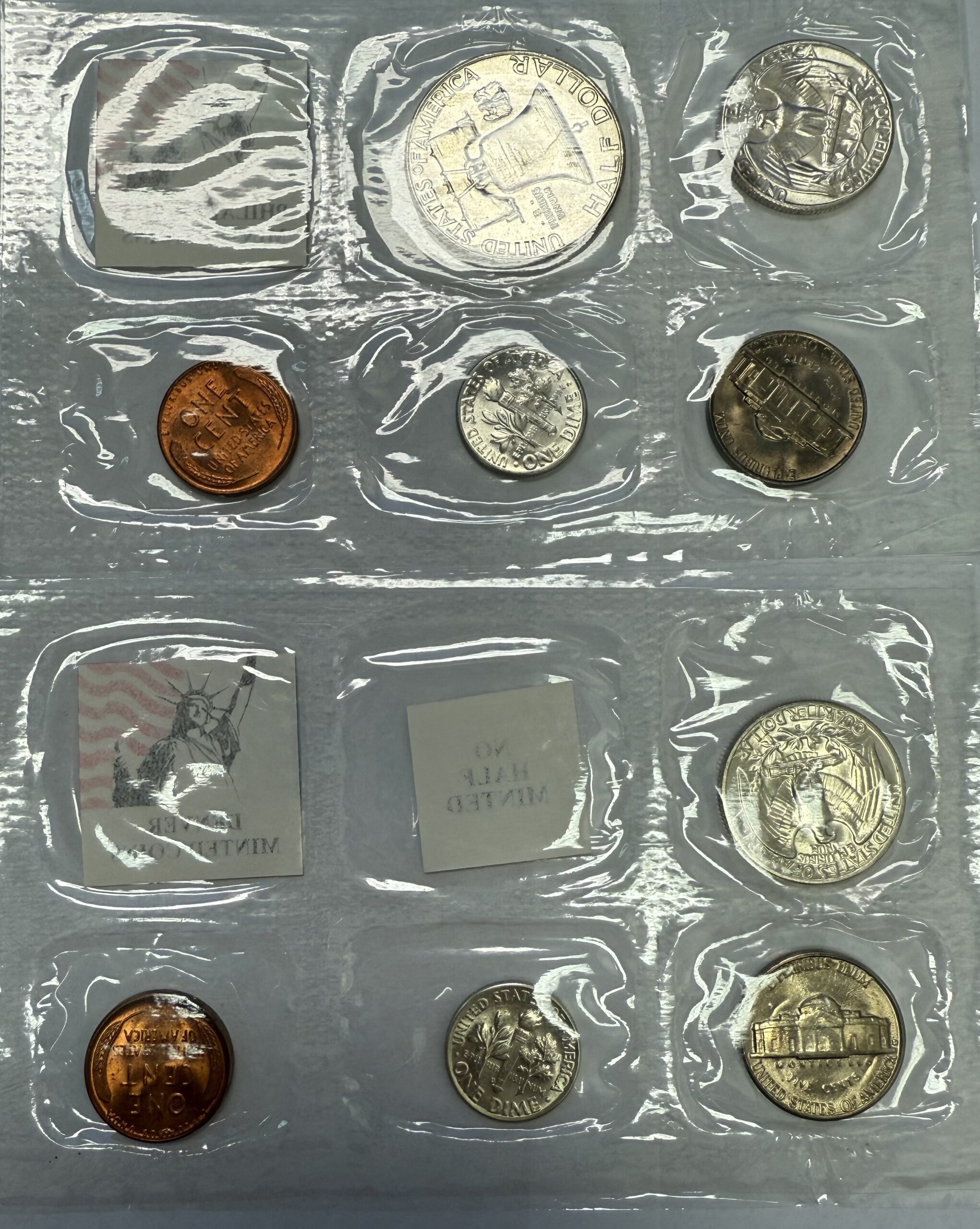 1956 P D Uncirculated Mint Set Aftermarket Packaging 9 Coins - Image 2