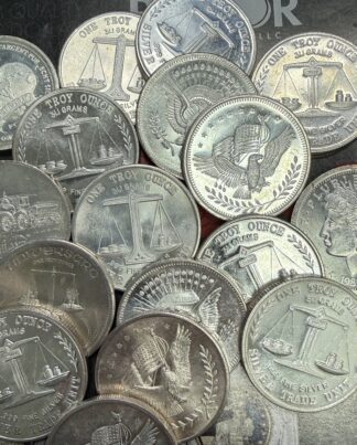 Vintage Random Design Silver Round - One OZ .999 Fine Silver NO Sales Tax - Credit Card Price!