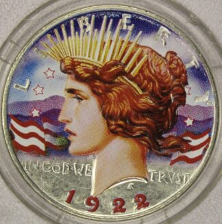 AUCTION-   1922 Colorized Peace Silver Dollar