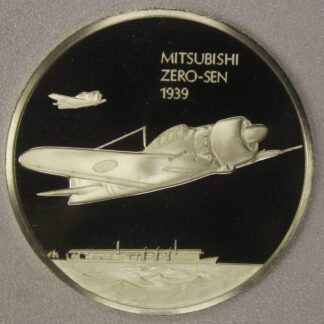 AUCTION-   1976 Franklin Mint History of Flight Mitsubishi Zero-Sen 37.2 Grams Sterling Silver